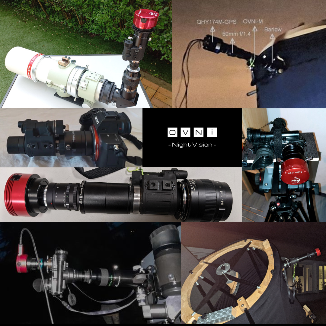 Zoom sur 3 utilisateurs pratiquant l'astrophotographie / la recherche scientifique avec leur OVNI-M / OVNI-B