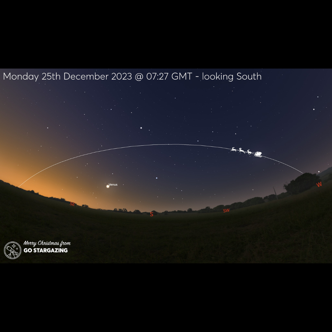 Spot Santa's sleigh in the sky tonight